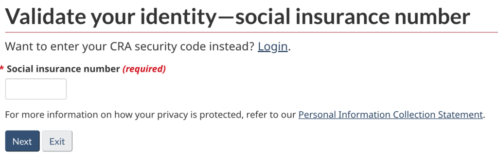 Social Insurance Number